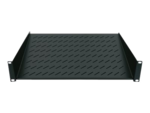 Intellinet 19" Cantilever Shelf, 1U, 2-Point Front Mount, 150mm Depth, Max 25kg, Black, Three Year Warranty