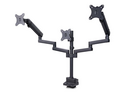 Startech Triple Monitor Desk Mount For Up To Three 27in Screens, VESA 75x75/100x100, Tool-Less Arm Adjustments, C-Clamp/Grommet Mount, Spring-Assisted Arms monteringssett