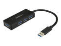 Startech 4 Port USB 3.0 Hub SuperSpeed 5Gbps with Fast Charge Portable USB 3.1/USB 3.2 Gen 1 Type-A Laptop/Desktop Hub, USB Bus Power or Self Powered for High Performance, Mini/Compact