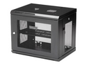 Startech 2 Post 9U 19" Wall Mount Network Cabinet, Adjustable Depth 6-15" Locking IT Switch Depth Enclosure, Vented Computer/Electronics Equipment Data Rack w/ Shelf + Hook & Loop Tape